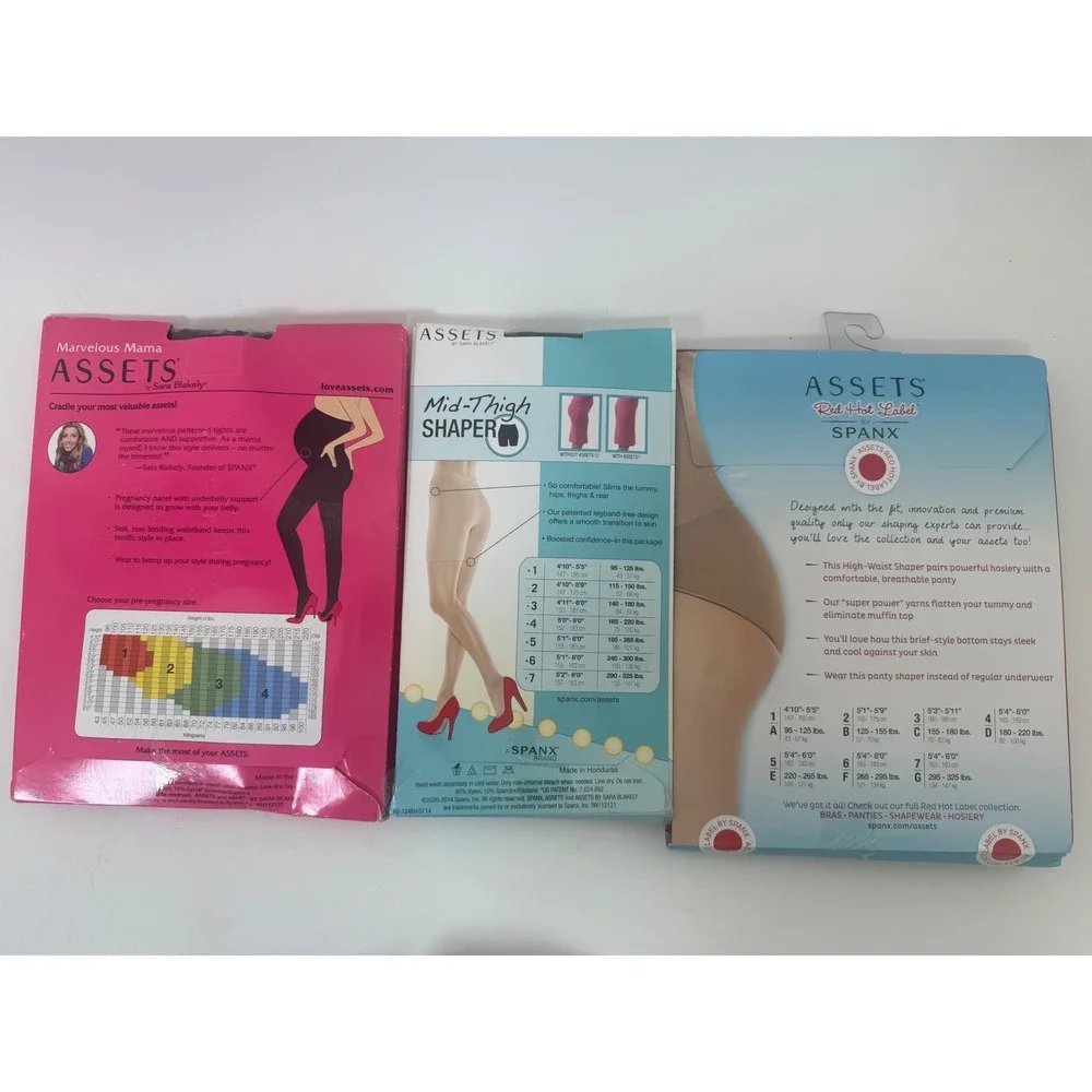 ASSETS Sara Blakely Shapewear Spanx Tights Lot 9 Pieces Womens Mixed Sizes New